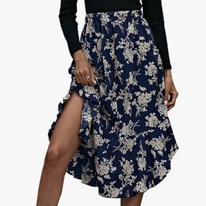 BRAND NEW! Blue floral midi skirt
